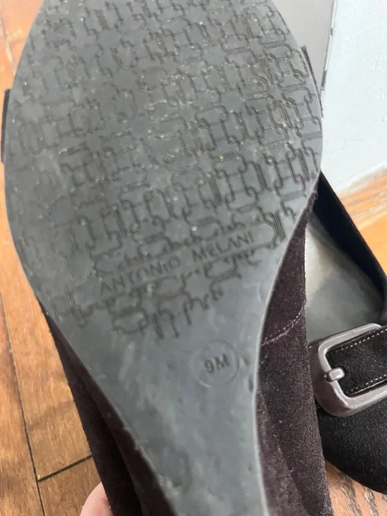 ANTONIO MELANI Black Suede Buckle Pump - Picture 5 of 7